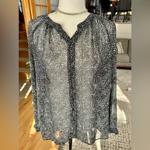 Jacob Women’s Sheer Blouse | Size Medium | Black & Cream Poly | Excellent Shape